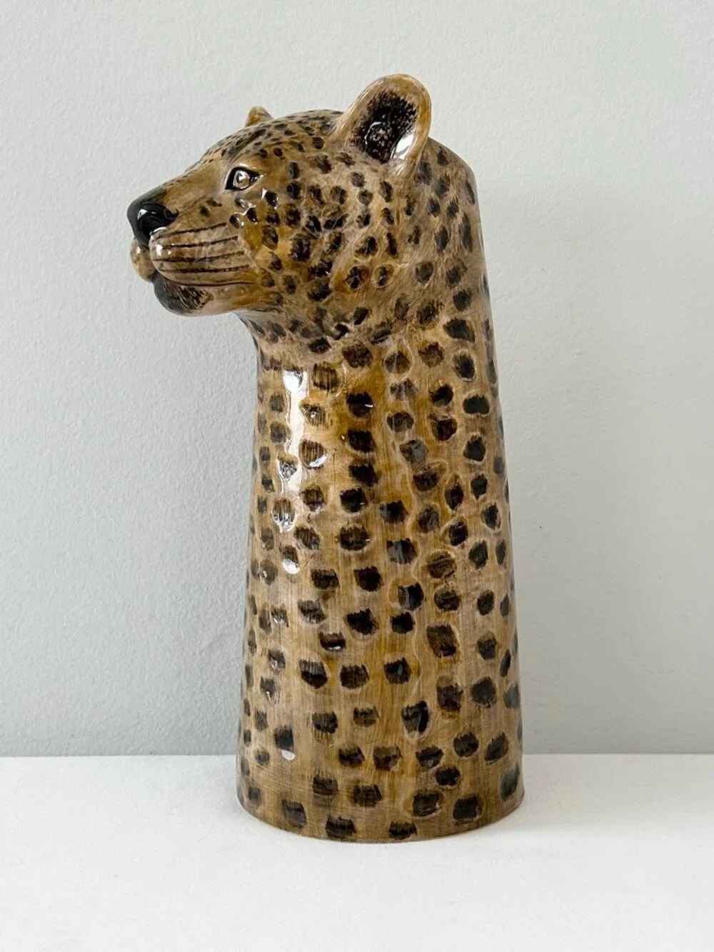Quail Ceramics Leopard Vase Hand Painted Stoneware Anthropologie England NWT